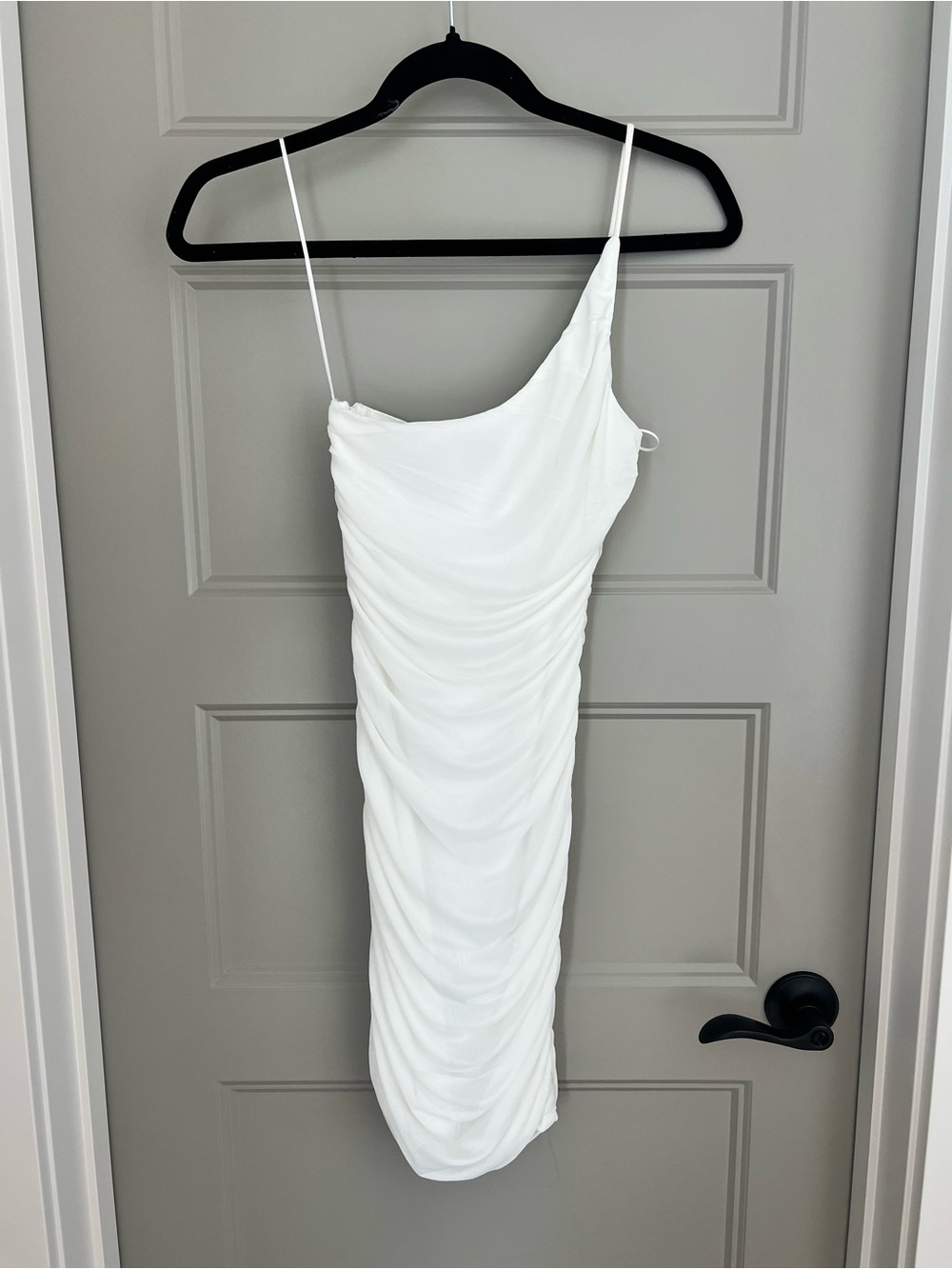 Princess Polly White One-Shoulder Ruched Bodycon Dress